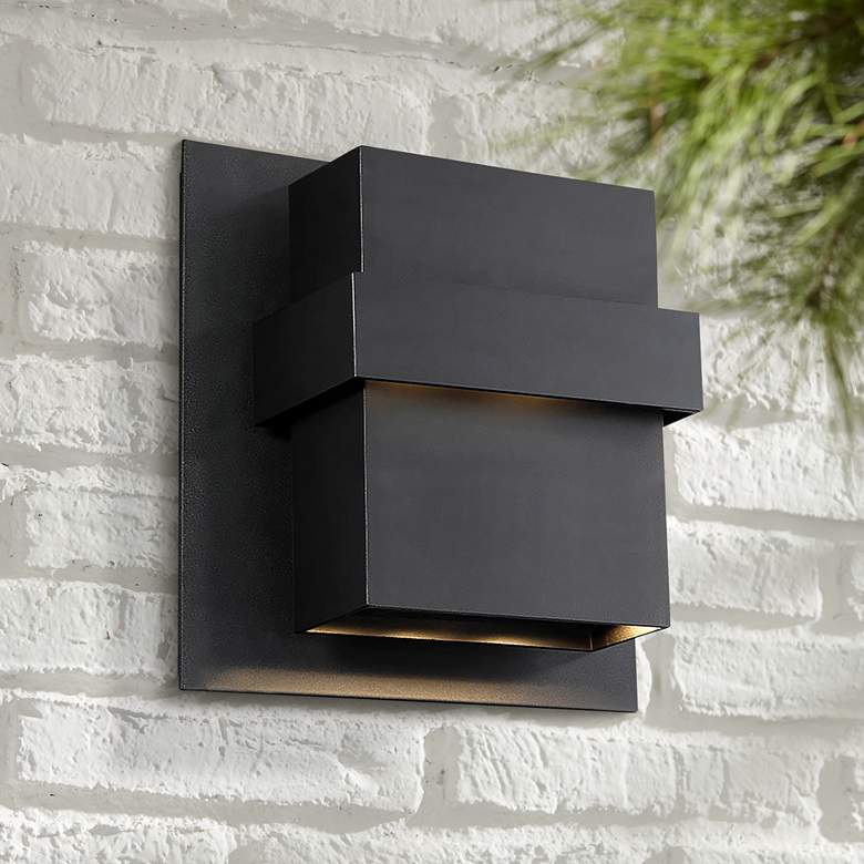 Image 1 Pandora 11"H x 11"W 2-Light Outdoor Wall Light in Black