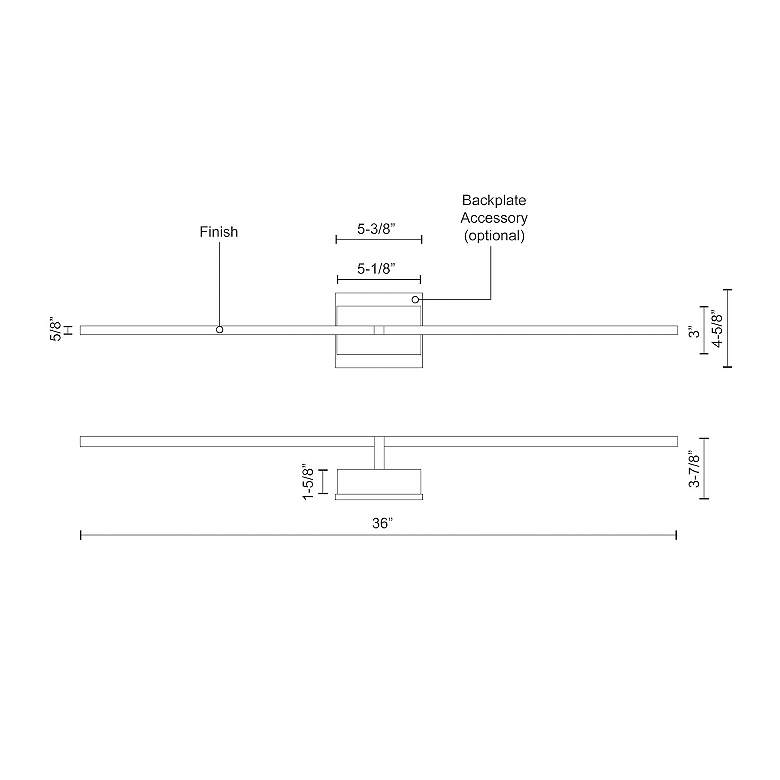 Image 2 Pandora 36" Wide Brushed Gold LED Vanity Bath Light more views