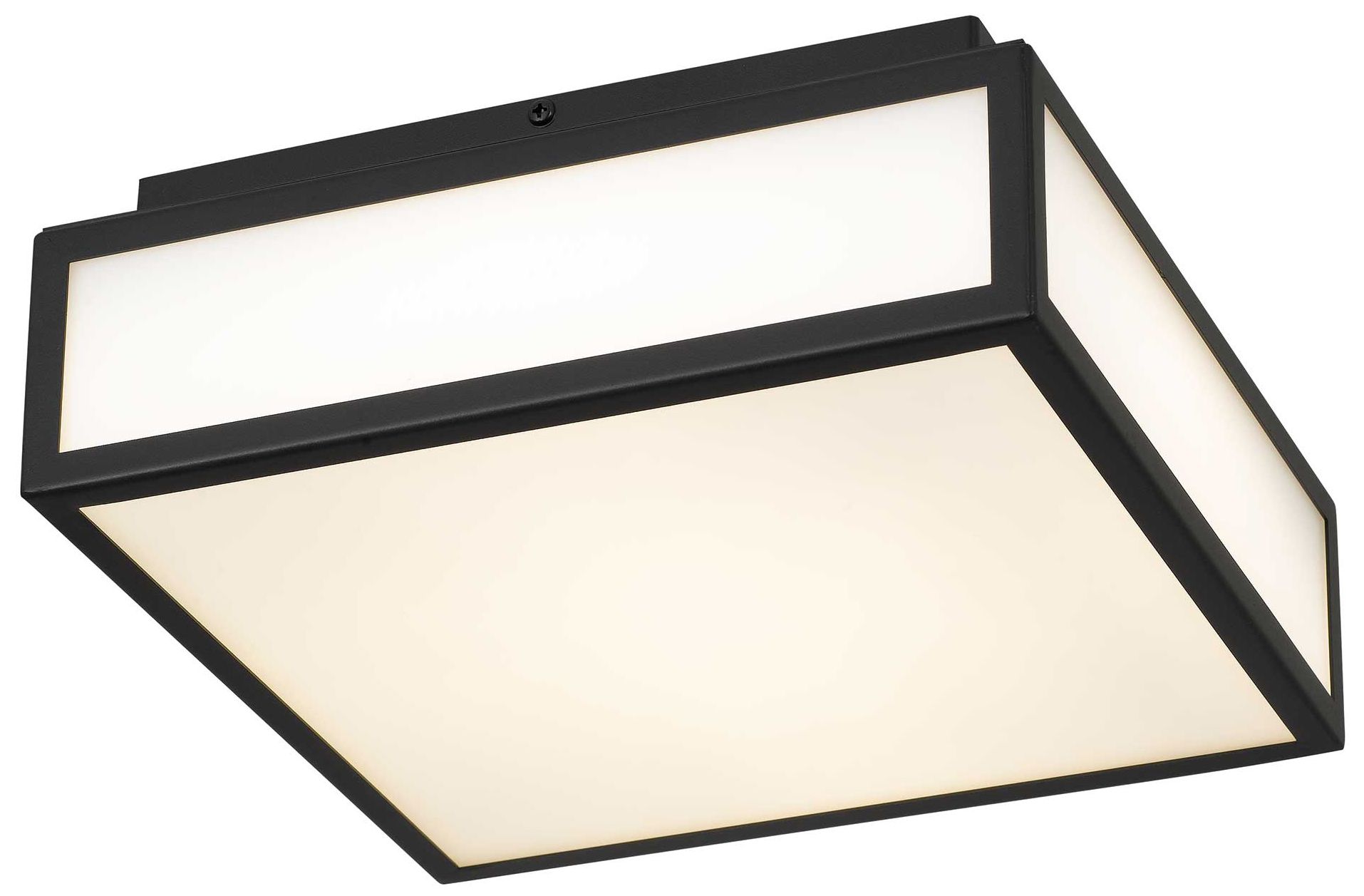 Image 3 Panel Square 10" Wide Sand Black LED Outdoor Ceiling Light more views