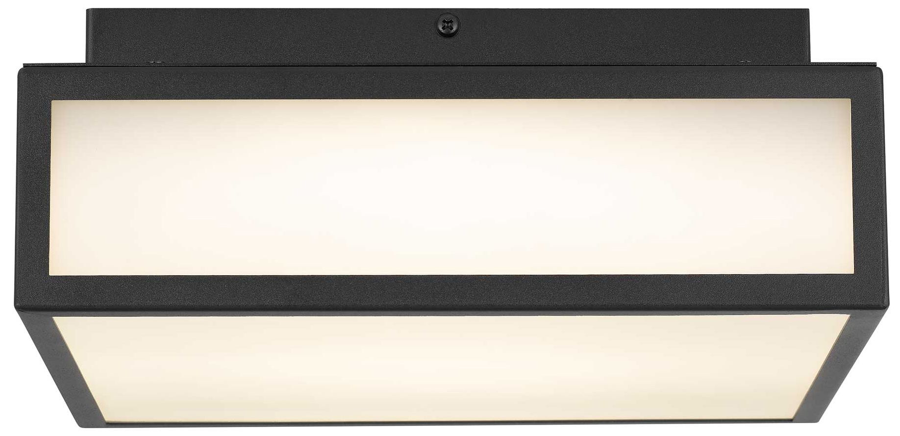Image 4 Panel Square 10" Wide Sand Black LED Outdoor Ceiling Light more views