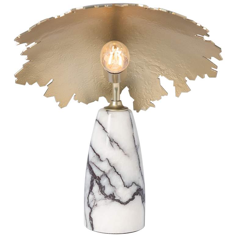 Image 1 Pangea 10" High Lilac Marble Mini Table Lamp With Modern Brass Shade