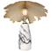 Pangea 10" High Lilac Marble Mini Table Lamp With Modern Brass Shade