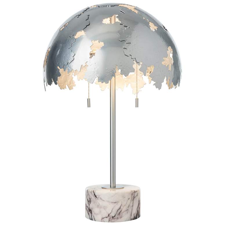 Image 1 Pangea 23.1" High Lilac Marble Dome Table Lamp With Sterling Shade