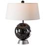 Pangea 27.3" High Sterling Accent Ink Table Lamp With Natural Anna Sha