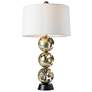 Pangea 32.6"H Tall Black Accent Modern Brass Table Lamp w/ Anna Shade