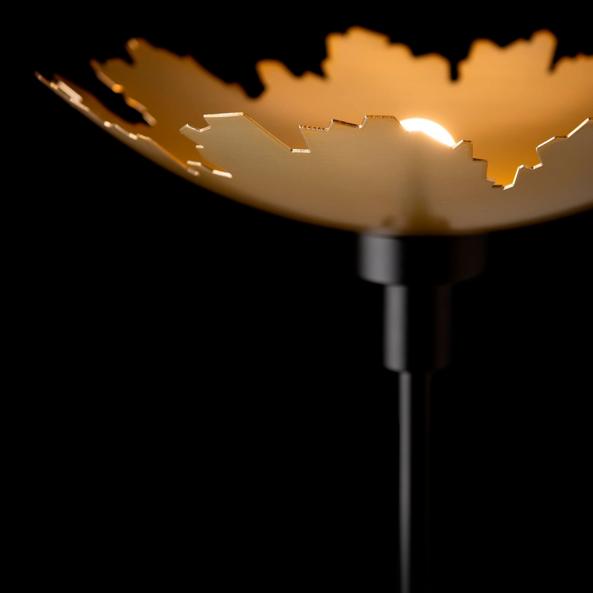 Image 4 Pangea 83.4" Black Torchiere With Modern Brass Shade more views