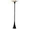 Pangea 83 1/2" High" Black Torchiere Lamp With Modern Brass Shade