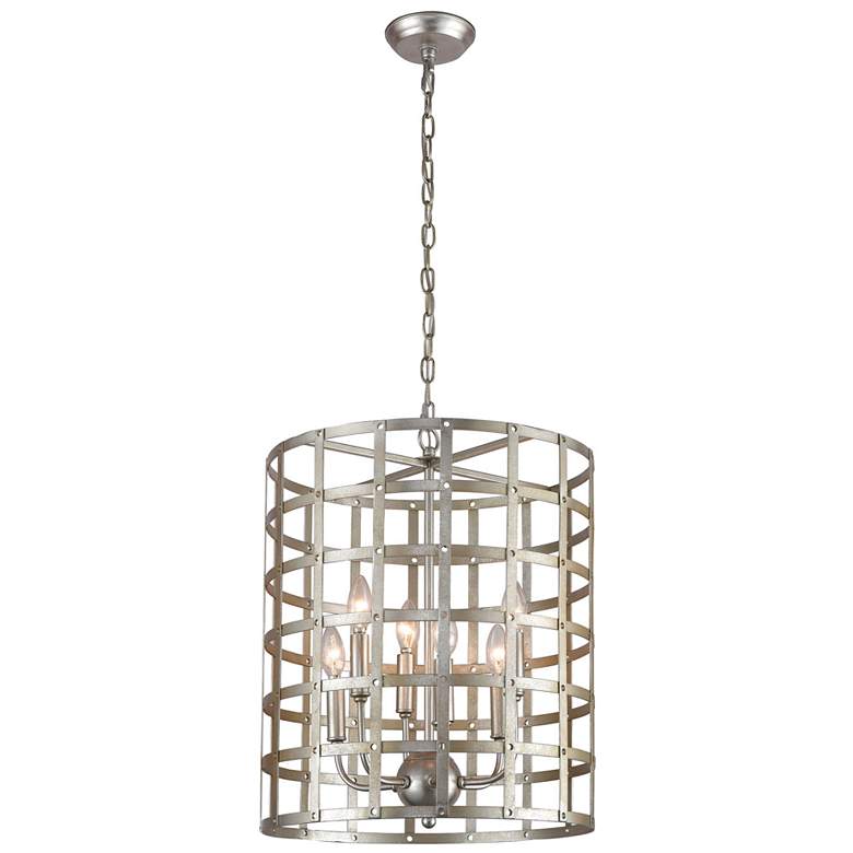 Image 1 Panjandrum 18" Wide 4-Light Chandelier - Silver Leaf