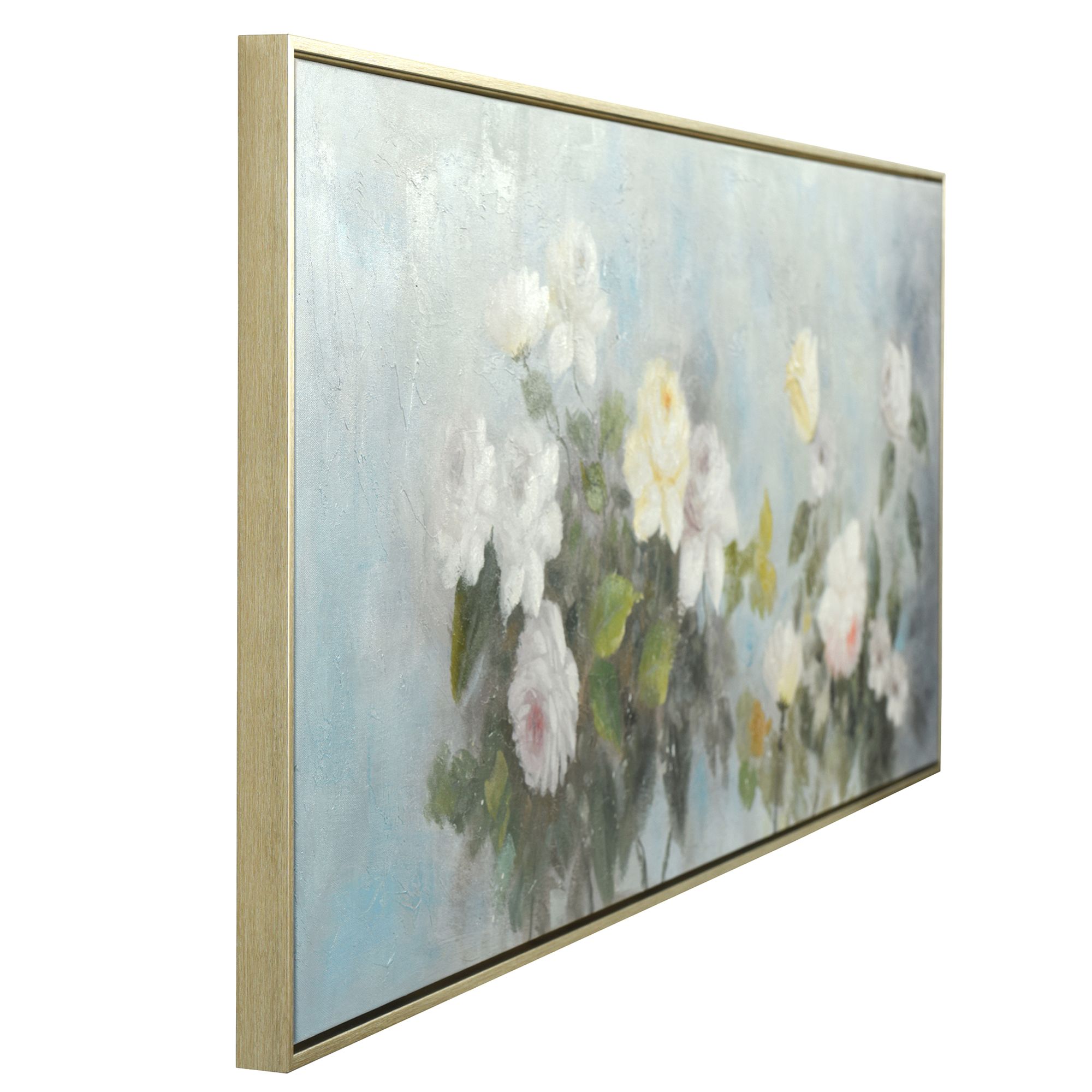 Image 2 Panoramic Bouquet 63"W x 24"H Natural Hand Painted Canvas Wall Ar more views