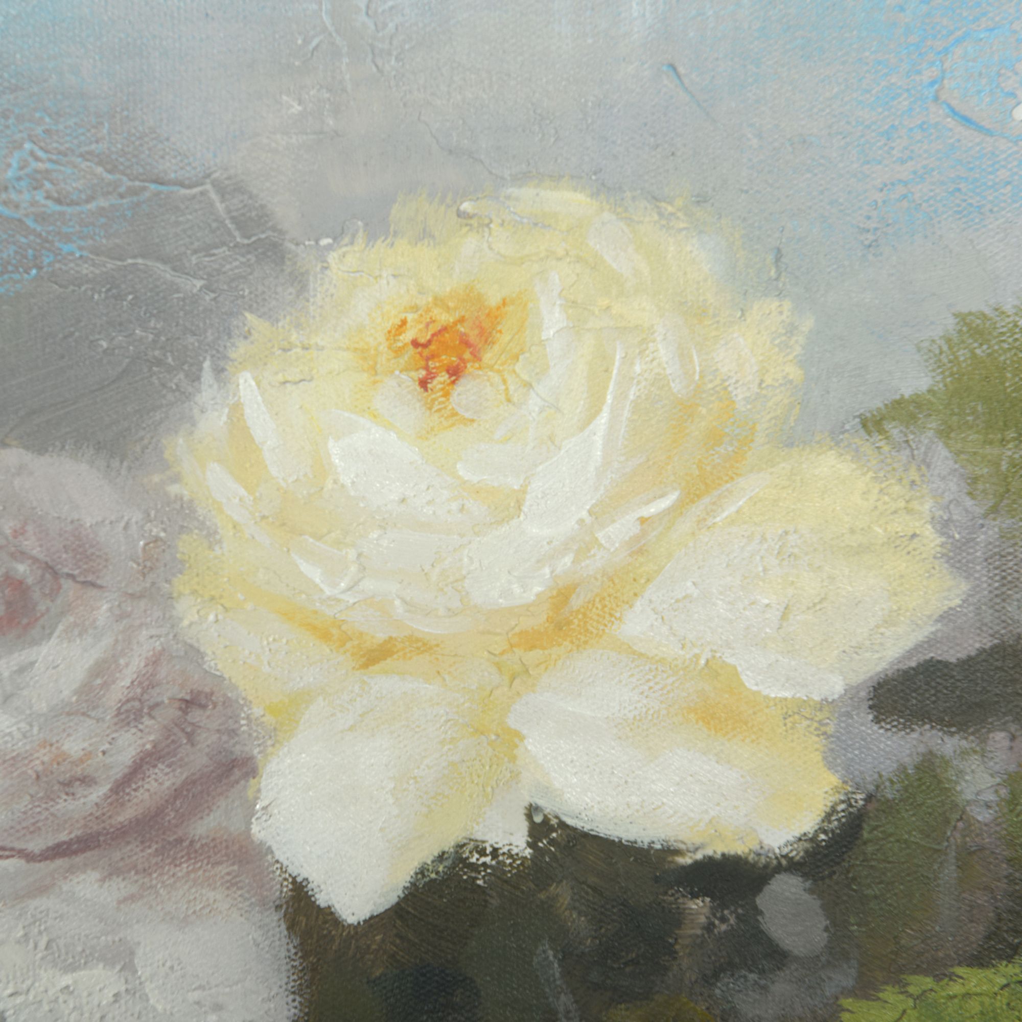 Image 4 Panoramic Bouquet 63"W x 24"H Natural Hand Painted Canvas Wall Ar more views