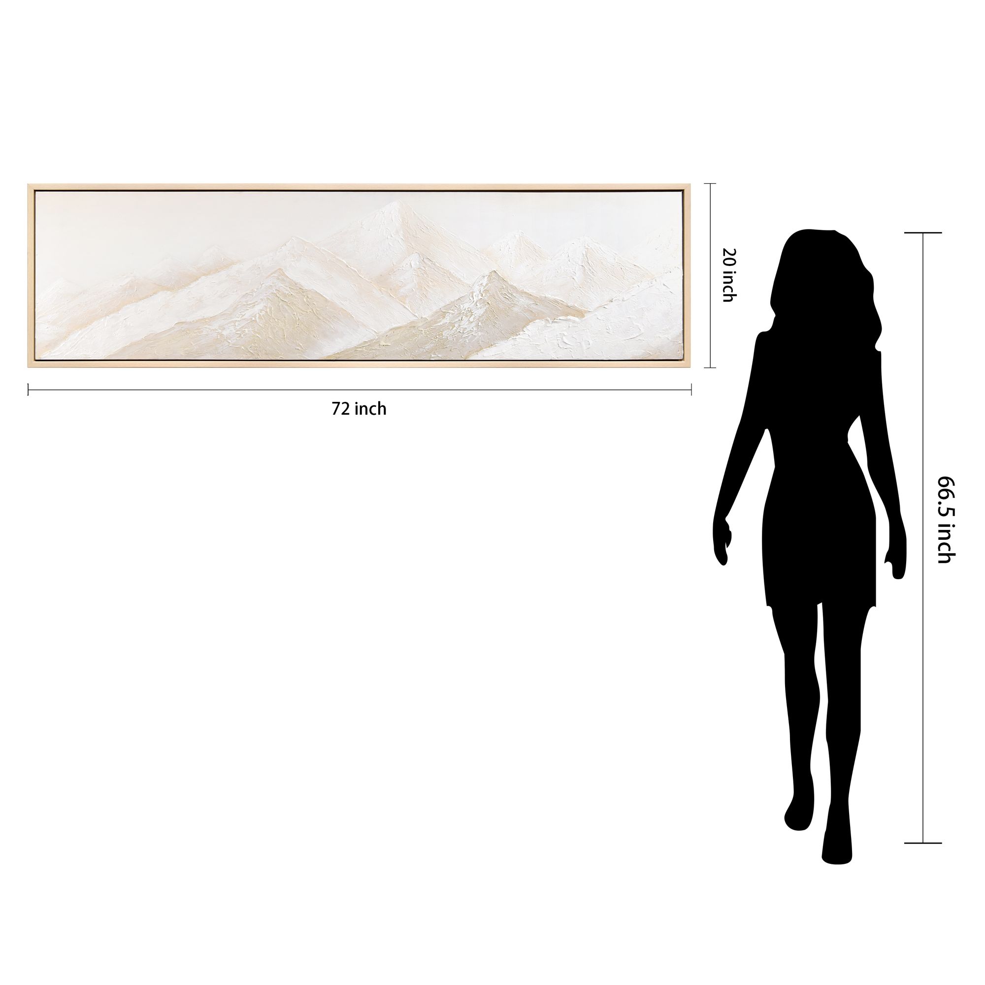 Panoramic Peaks 72" Wide Rectangular Framed Canvas Wall Art