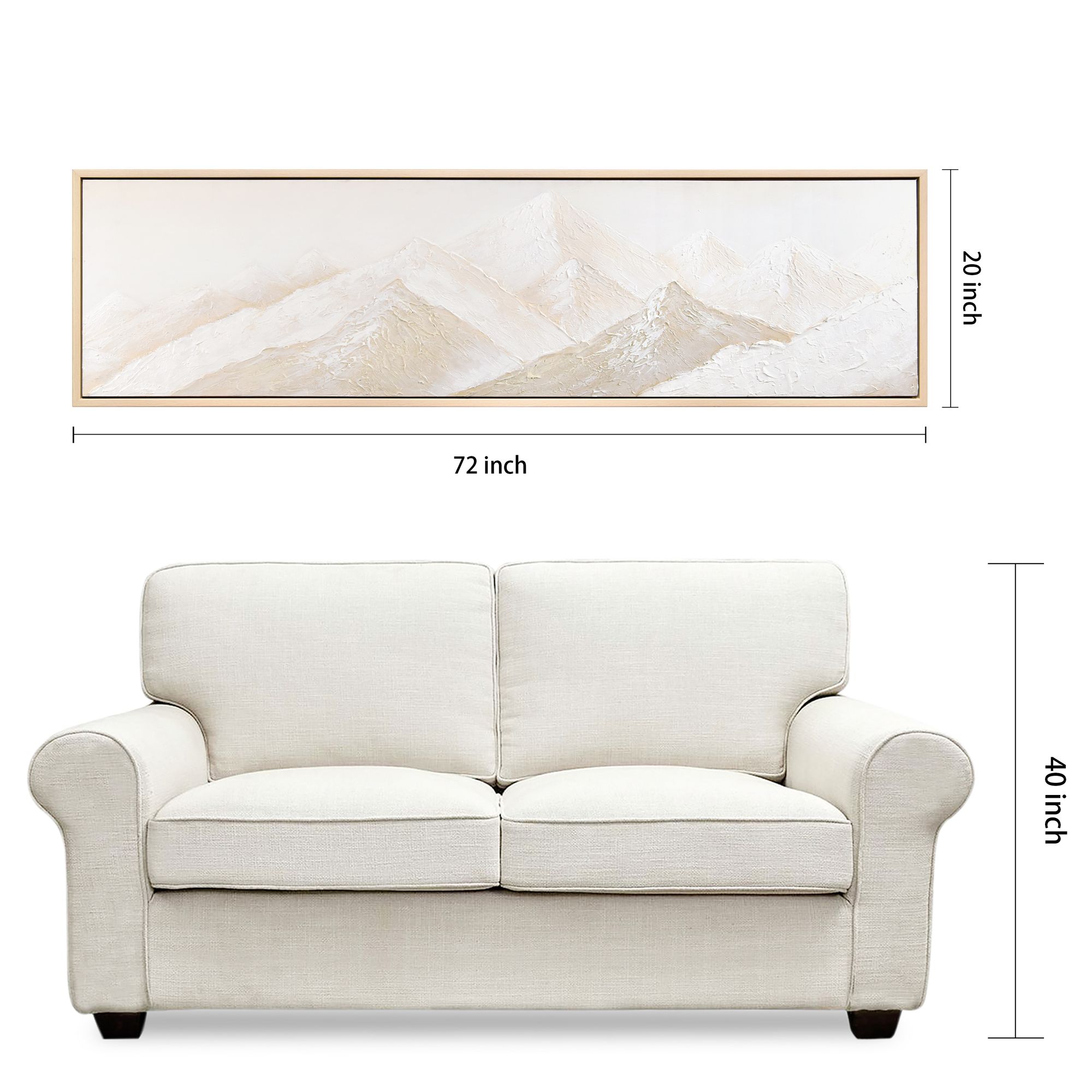 Panoramic Peaks 72" Wide Rectangular Framed Canvas Wall Art