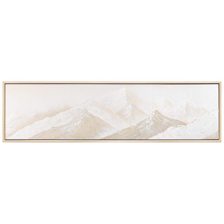 Image 1 Panoramic Peaks Heavily Textured Hand Painted Framed Canvas Wall Art