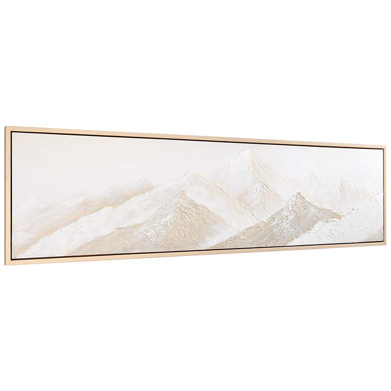 Image 2 Panoramic Peaks Heavily Textured Hand Painted Framed Canvas Wall Art more views