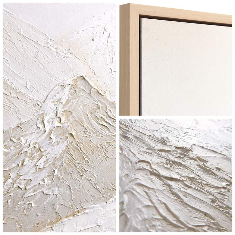 Image 3 Panoramic Peaks Heavily Textured Hand Painted Framed Canvas Wall Art more views