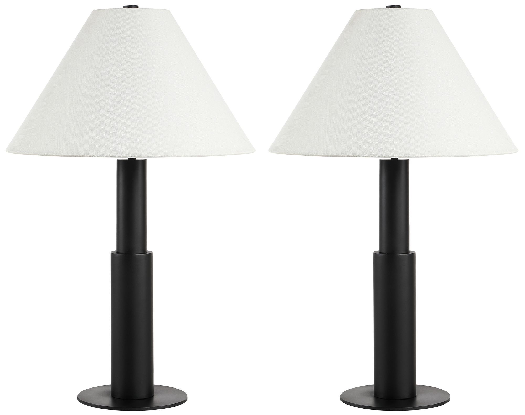 Pantera Table Lamps with Tapered Linen Shade (Set of 2)