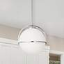 1_Paola 11.5" Wide Polished Chrome Pendant With White Opal Glass