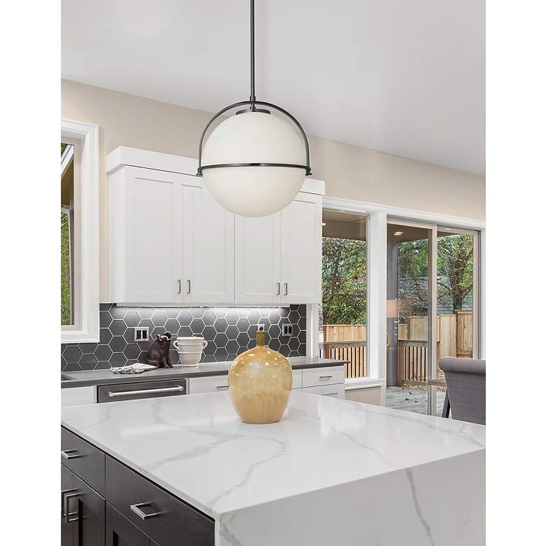 Image 3 Paola 11 1/2" Wide Matte Black Globe Mini Pendant more views