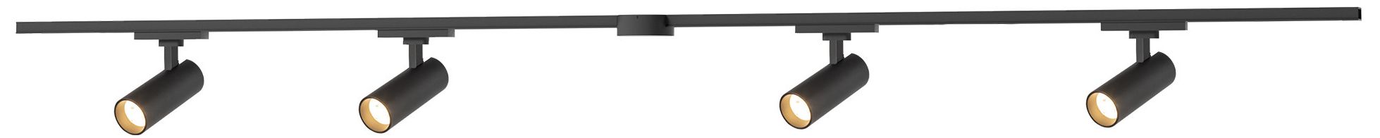 Paolo 4 Light (2-in) Black dimmable 3000K LED Trilo Track Ceiling Kit