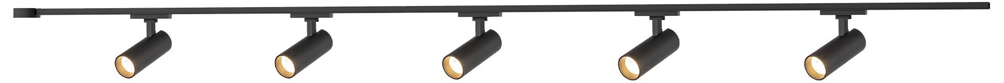 Paolo 5 Light (2-in) Black dimmable 3000K LED Trilo Track Ceiling Kit