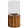 Papasay 15 1/2" High Pine Wood Rustic Candle Holder
