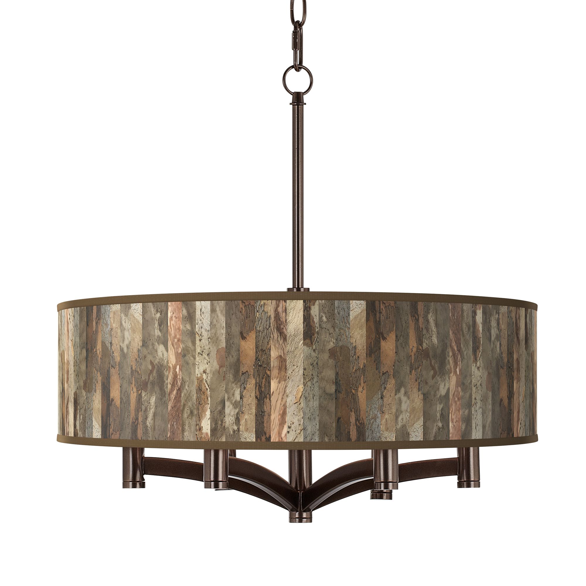 Paper Bark Ava 6-Light Bronze Pendant Chandelier - #975E7 | Lamps Plus