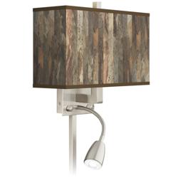 Paper Bark Giclee Glow LED Reading Light Plug-In Sconce
