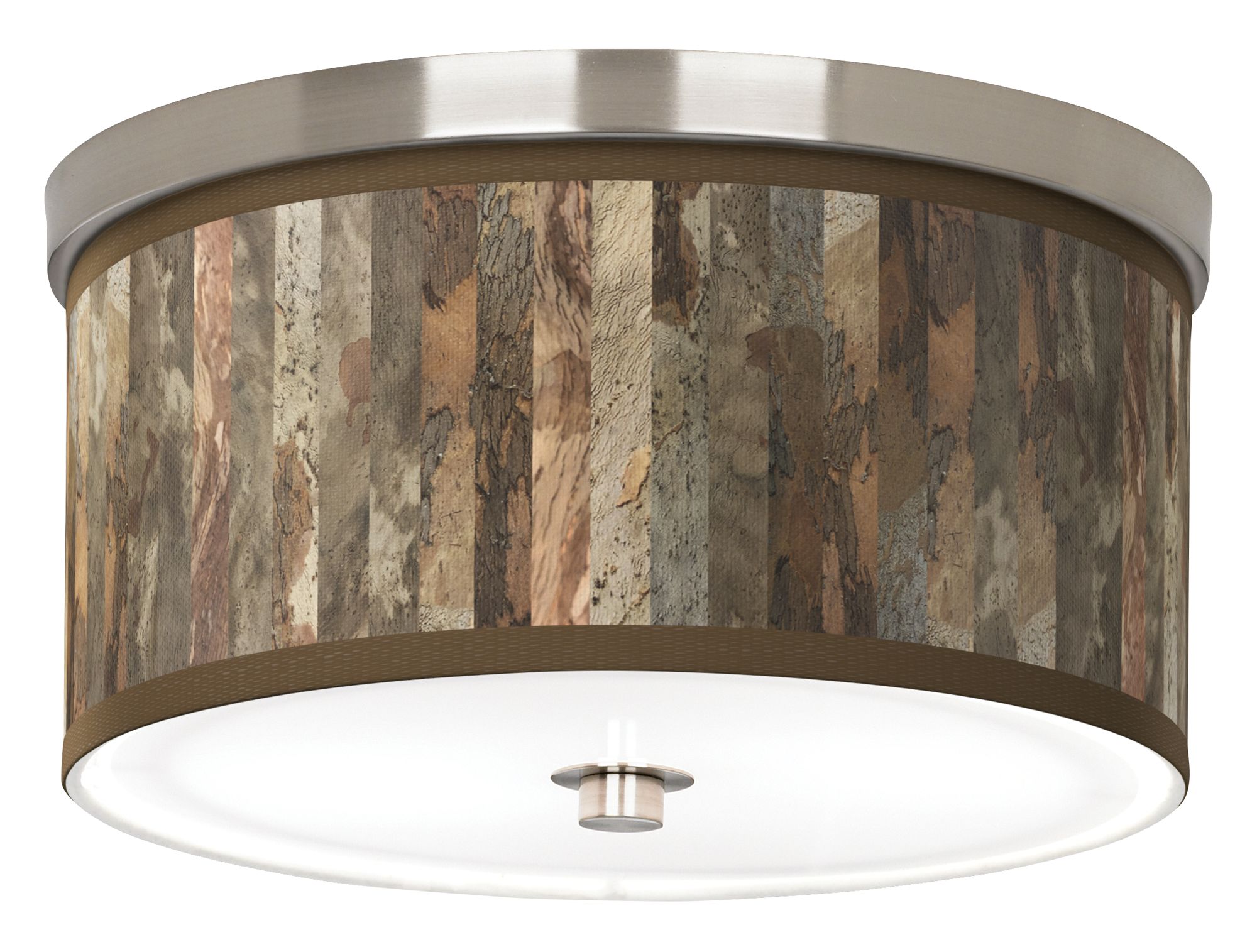Image Paper Bark Giclee Nickel 10 1/4" Wide Ceiling Light