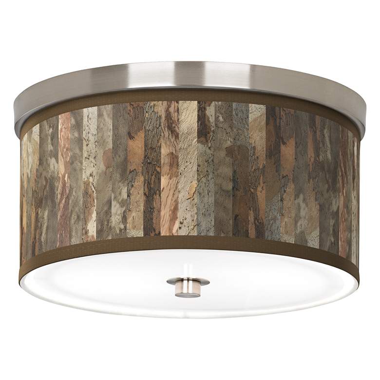 Image 1 Paper Bark Giclee Nickel 10 1/4 inch Wide Ceiling Light