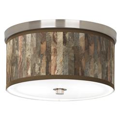 Paper Bark Giclee Nickel 10 1/4&quot; Wide Ceiling Light