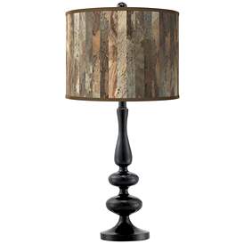 Image1 of Paper Bark Giclee Paley Black Table Lamp