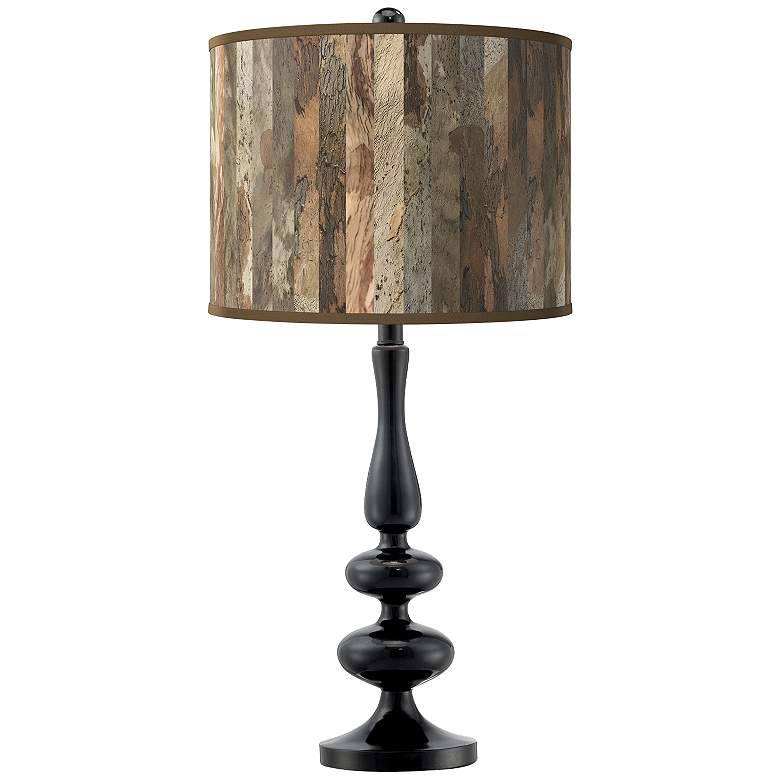 Image 1 Paper Bark Giclee Paley Black Table Lamp