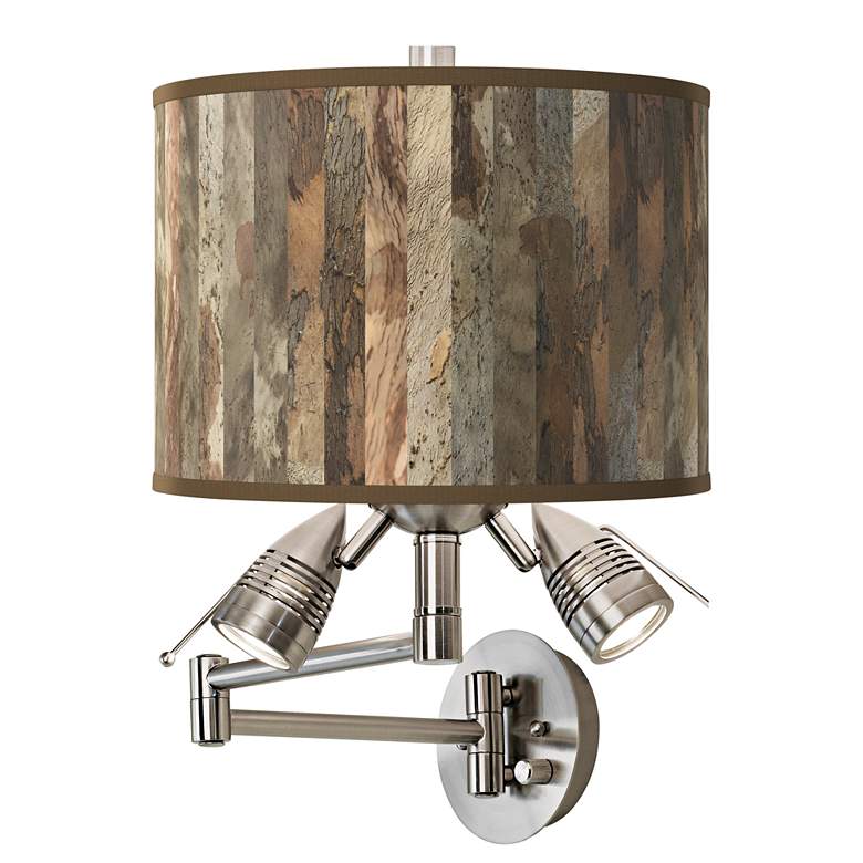 Image 1 Paper Bark Giclee Plug-In Swing Arm Wall Lamp