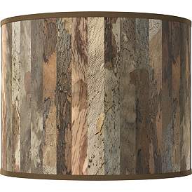 Image1 of Paper Bark White Giclee Round Drum Lamp Shade 14x14x11 (Spider)