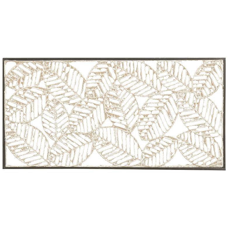 Image 2 Paper Cloaked Leaves 32" Wide Framed Metal Wall Art