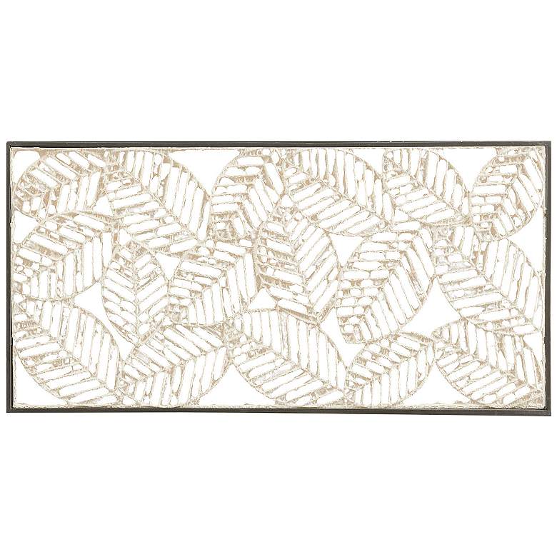 Image 2 Paper Cloaked Leaves 32" Wide Framed Metal Wall Art
