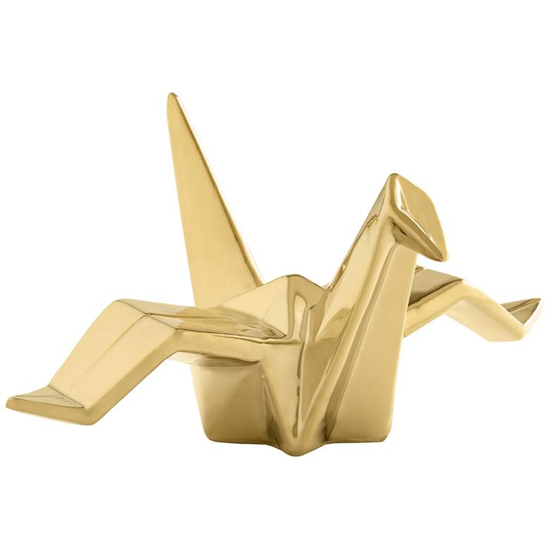 Image 1 Paper Crane Bird 8 inch Wide Figurine