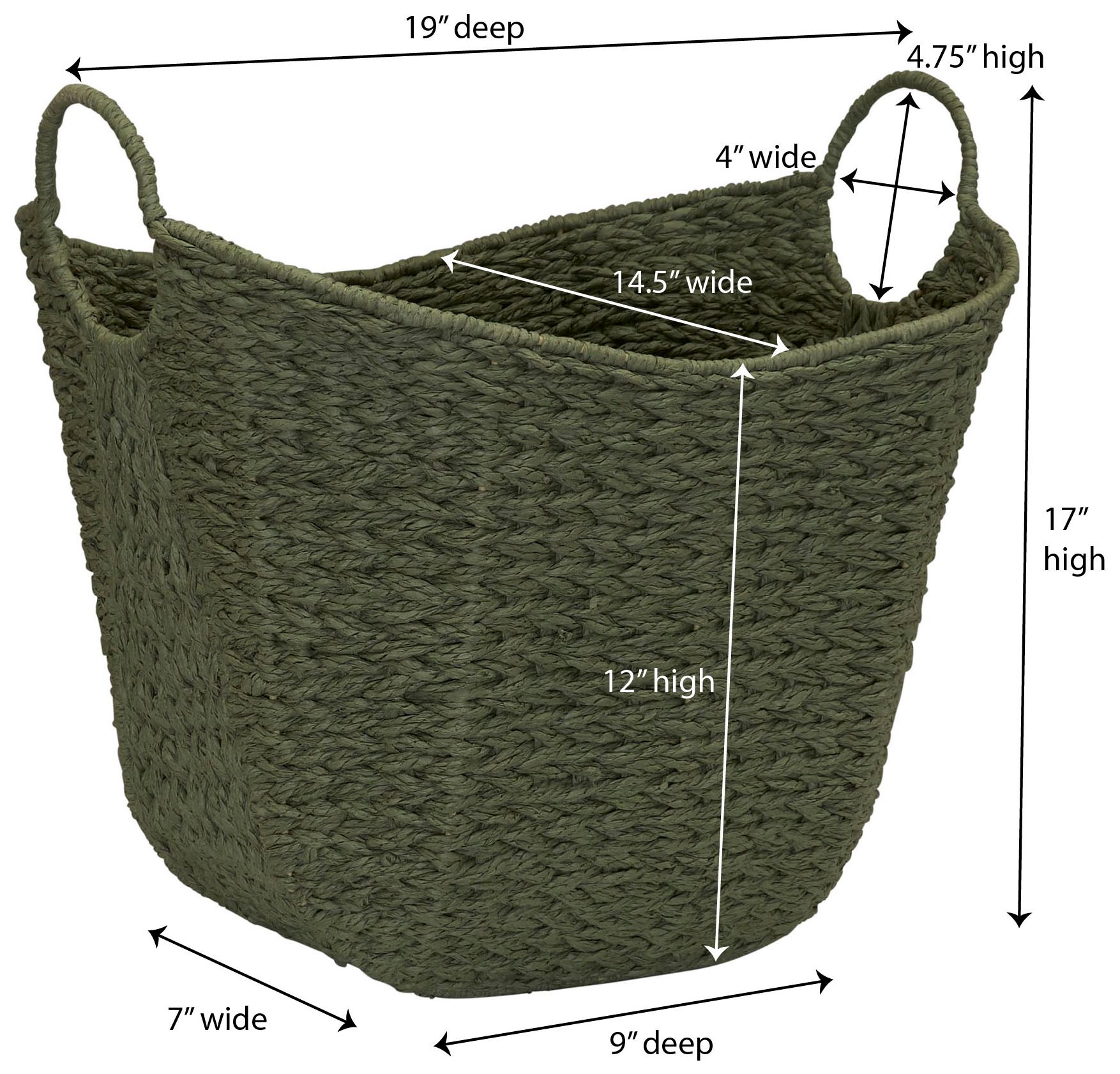 Image 3 Paper Rope Basket with Handles, Natural Woven Storage Basket more views
