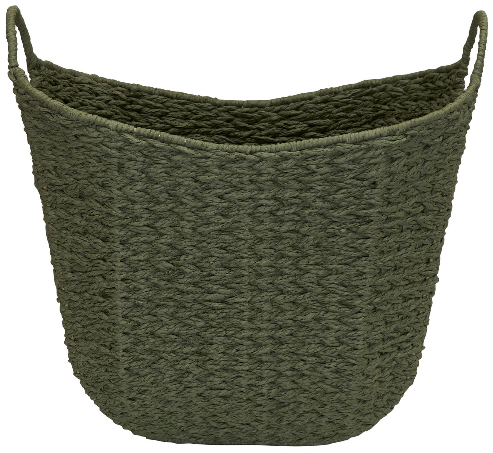 Image 5 Paper Rope Basket with Handles, Natural Woven Storage Basket more views