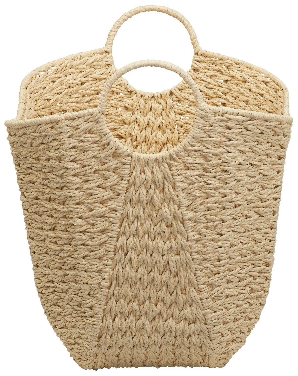Image 4 Paper Rope Basket with Handles, Natural Woven Storage Basket more views