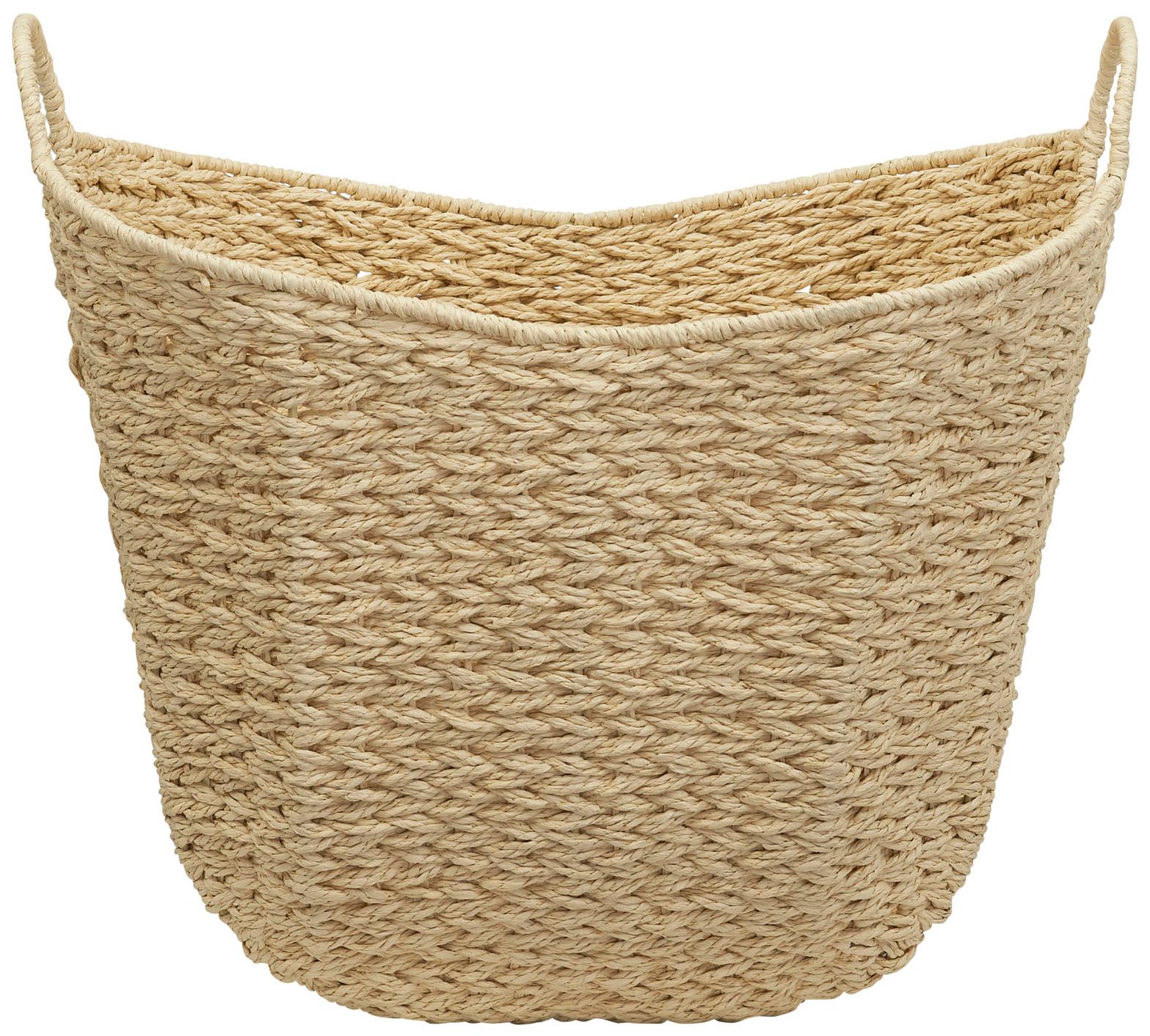 Image 5 Paper Rope Basket with Handles, Natural Woven Storage Basket more views
