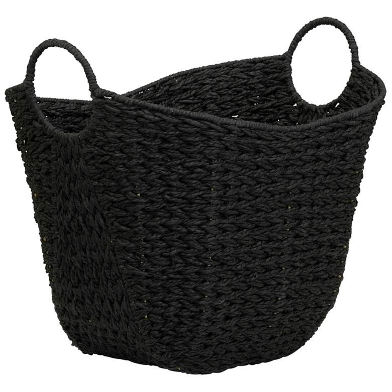 Image 2 Paper Rope Basket with Handles, Natural Woven Storage Basket