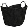 2_Paper Rope Basket with Handles, Natural Woven Storage Basket