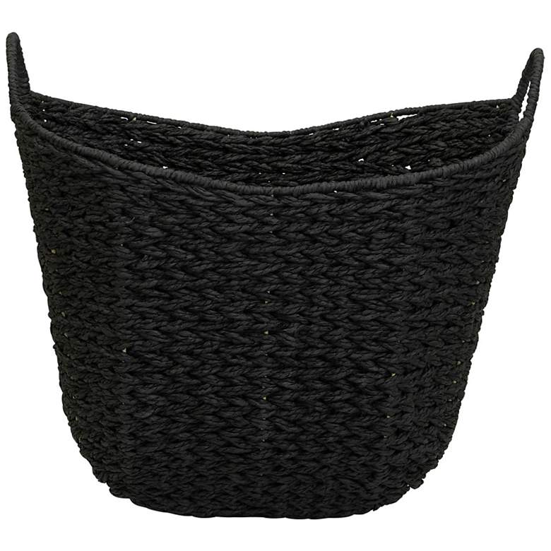 Image 4 Paper Rope Basket with Handles, Natural Woven Storage Basket more views
