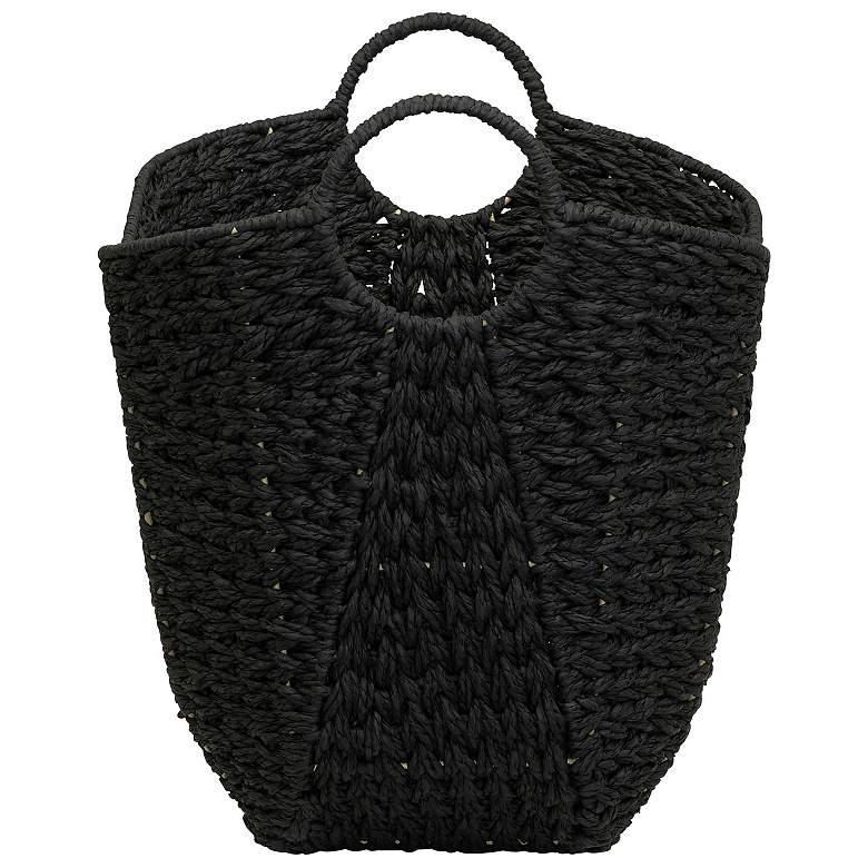 Image 5 Paper Rope Basket with Handles, Natural Woven Storage Basket more views