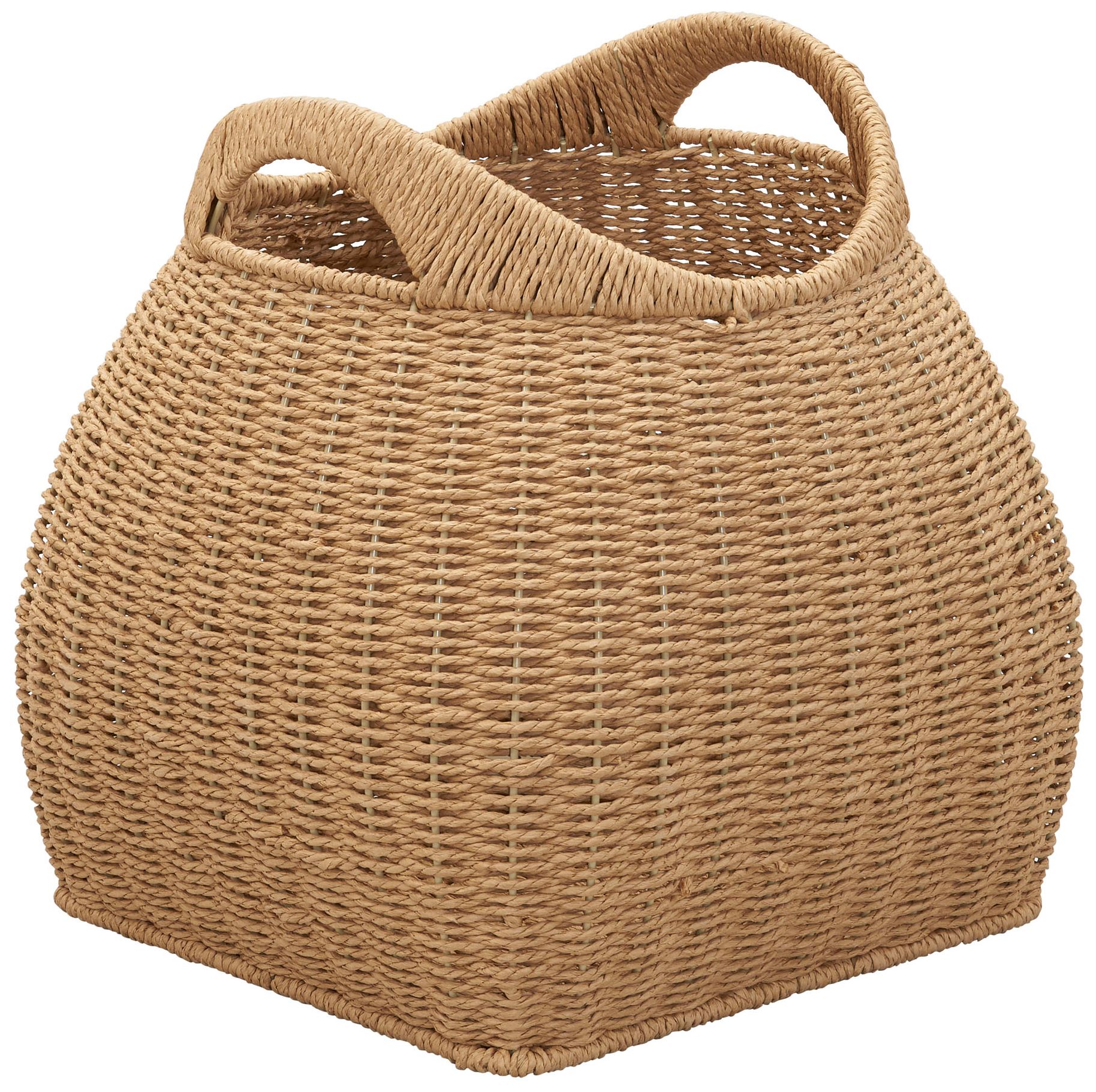 Image 2 Paper Rope Basket with Handles, Natural