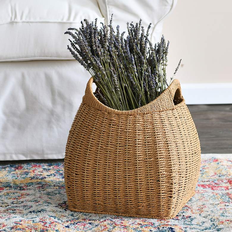 Image 1 Paper Rope Basket with Handles, Natural
