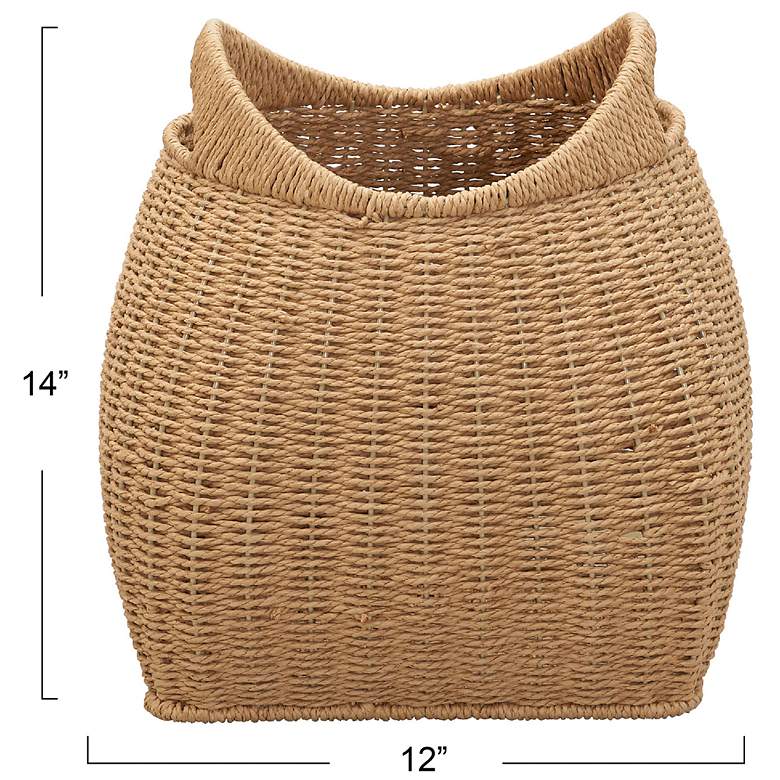 Image 4 Paper Rope Basket with Handles, Natural more views