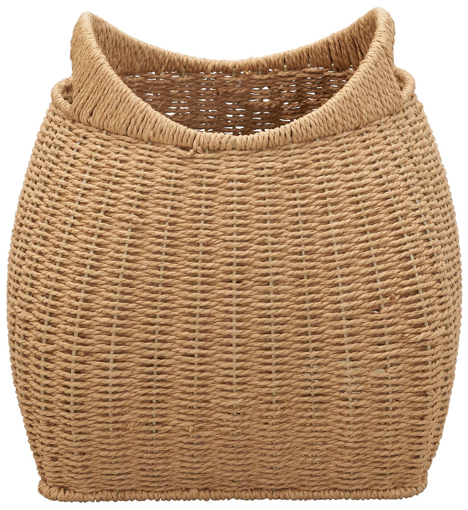 Paper Rope Basket with Handles, Natural