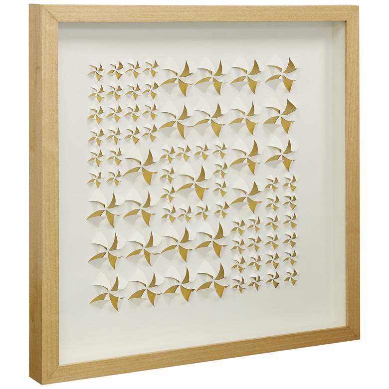 Image 1 Paper Stars Natural 23 1/2" Square Shadow Box Wall Art